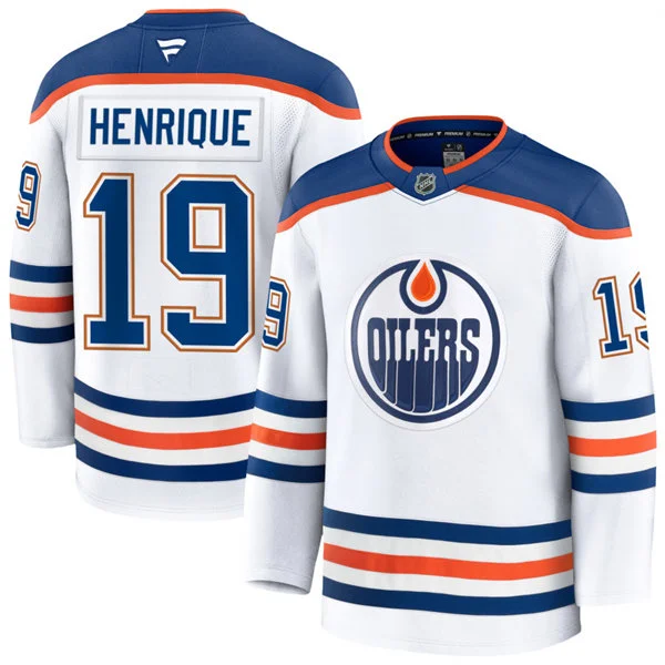 Men's Edmonton Oilers #19 Adam Henrique Fanatics Away White Player Jersey
